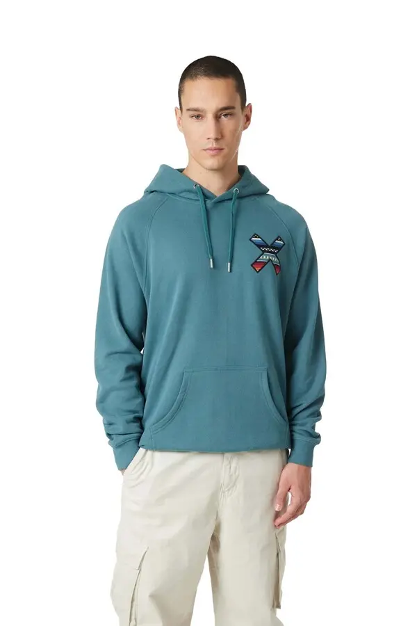 Classic X Embroidered Hoodie - Green 4 Image