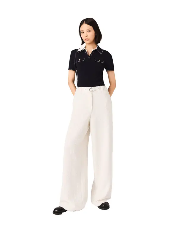 Wide-leg Tweed Trousers 2 Image