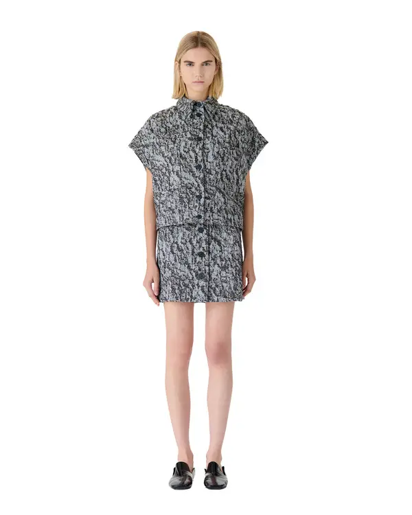 Sleeveless Tweed Overshirt 1 Image