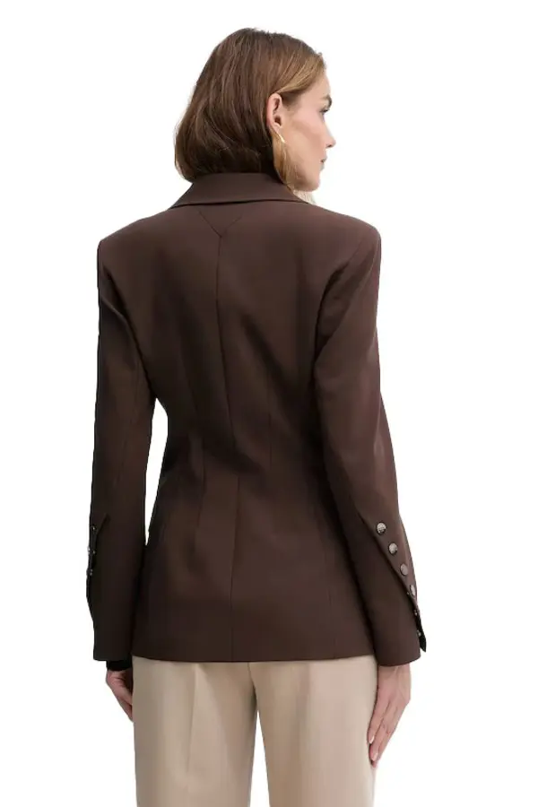 Snap Detail Double-breatsed Blazer 2 Image