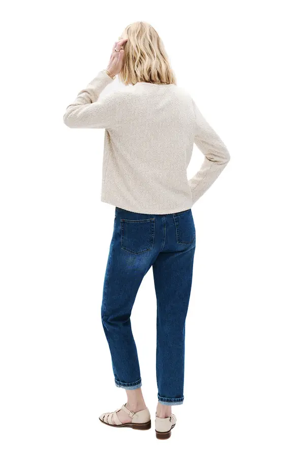 Cropped Tweed Knit Jacket 3 Image