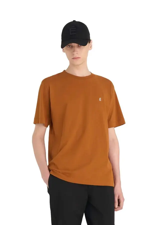 Regular Fit É Short Sleeve T-shirt - Camel 1 Image