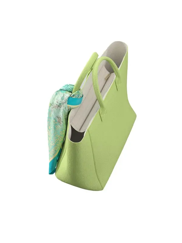 Canvas Tote with Script Logo Embroidery and Decorative Print Scarf 2 Image