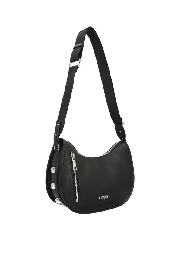 Curved Hobo Bag with Stud Details 1 Image