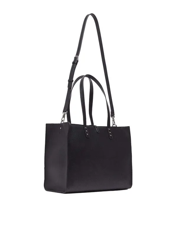 Studded Leather Tote Bag with Detachable Strap 1 Image