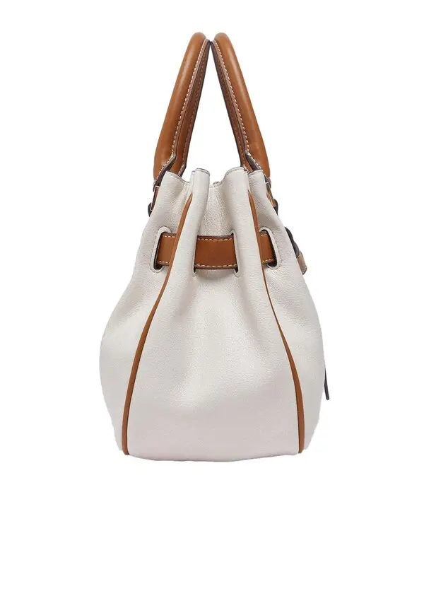 Grained Faux-Leather Tote Bag with Decorative Front Belt 3 Image