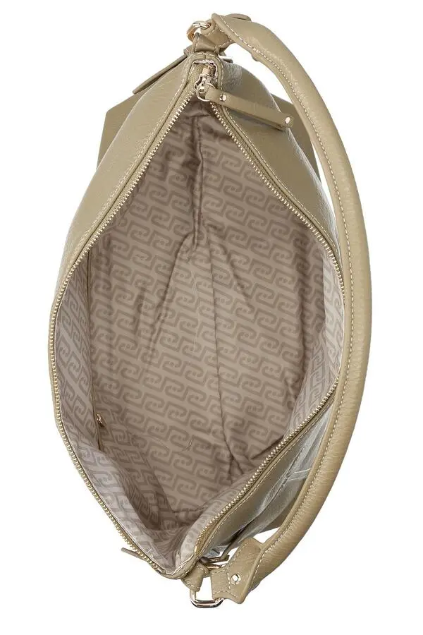 Pebbled Leather Hobo Bag with Heart Padlock Detail 3 Image