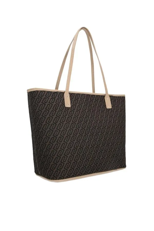 Monogram Jacquard Tote Bag with Contrast Handles 3 Image