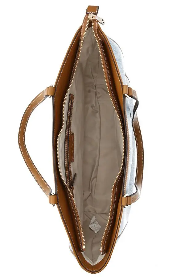 Denim Tote Bag with Contrasting Trim 4 Image