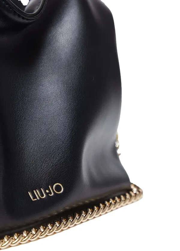 Ruched Leather Chain Crossbody Bag 2 Image