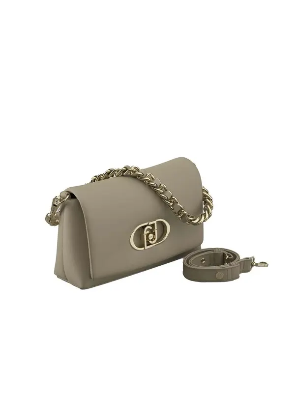 Padded Shoulder Bag with Gold Chain and Logo Hardware 2 Image