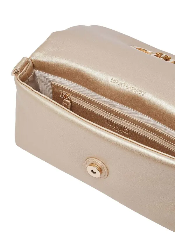 Padded Shoulder Bag with Gold Chain and Logo Hardware 1 Image