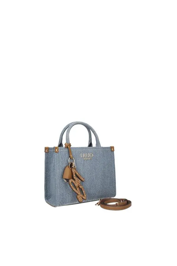 Logo Jacquard Canvas Tote with Dual Handles and Detachable Crossbody Strap 2 Image