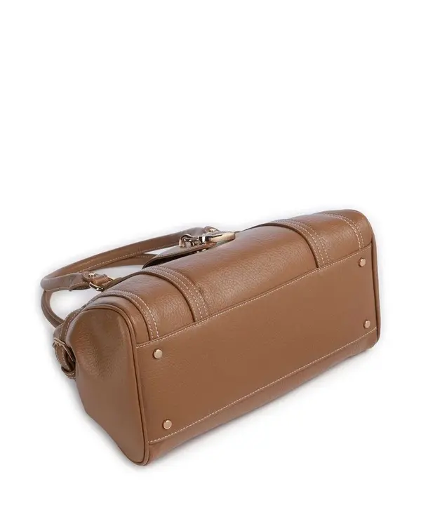 Leather Satchel with Heart Padlock 3 Image