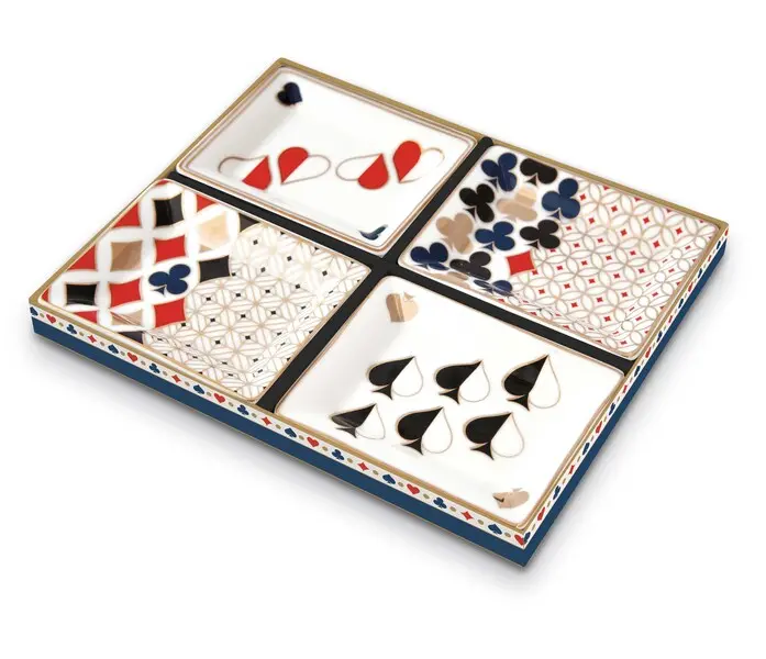 Set of 4 - Porcelain Ring Holder 9,5X7,5 cm - Casino 1 Image