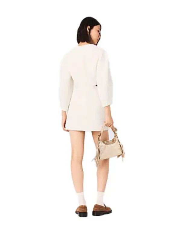 Short Balloon-Sleeve Tweed Dress 2 Image