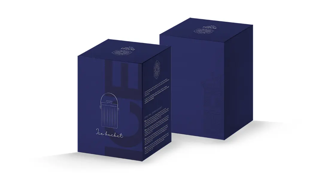 Double-Wall Striped Ice Bucket Ø 15Cm H 17Cm  1 Image