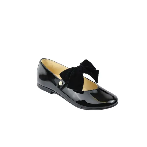 Patent Ballerina with Velvet Bow Detail 1 Image