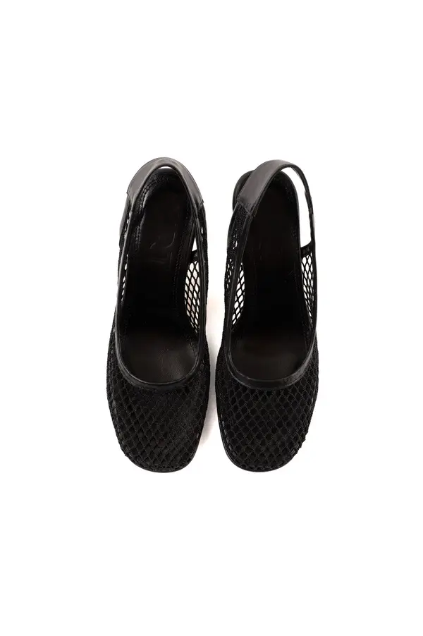 Mesh Pointed-Toe Slingback Pump 1 Image