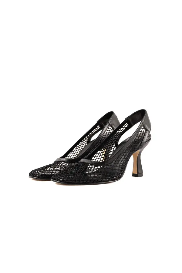 Mesh Pointed-Toe Slingback Pump 2 Image