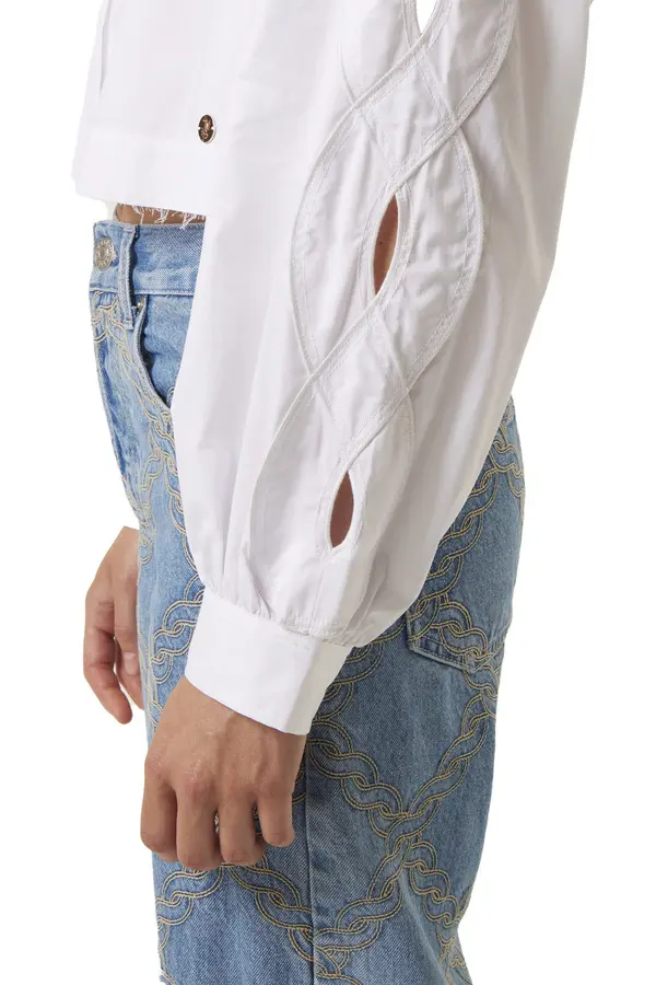 Long Sleeve Shirt with Braid Opening 2 Image