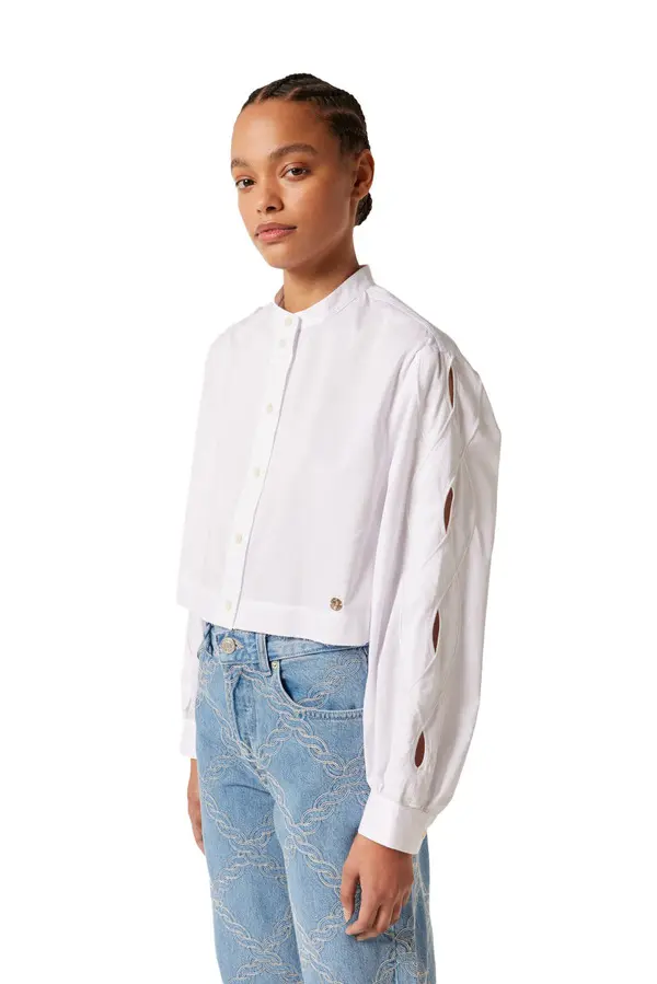 Long Sleeve Shirt with Braid Opening 3 Image