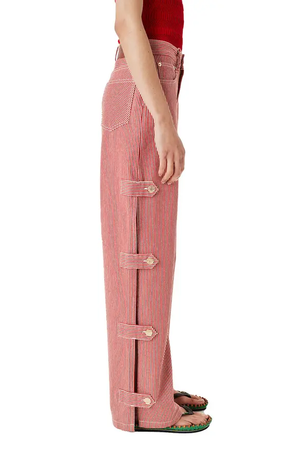 High Wasit Wide-leg Cotton Denim Jeans  1 Image