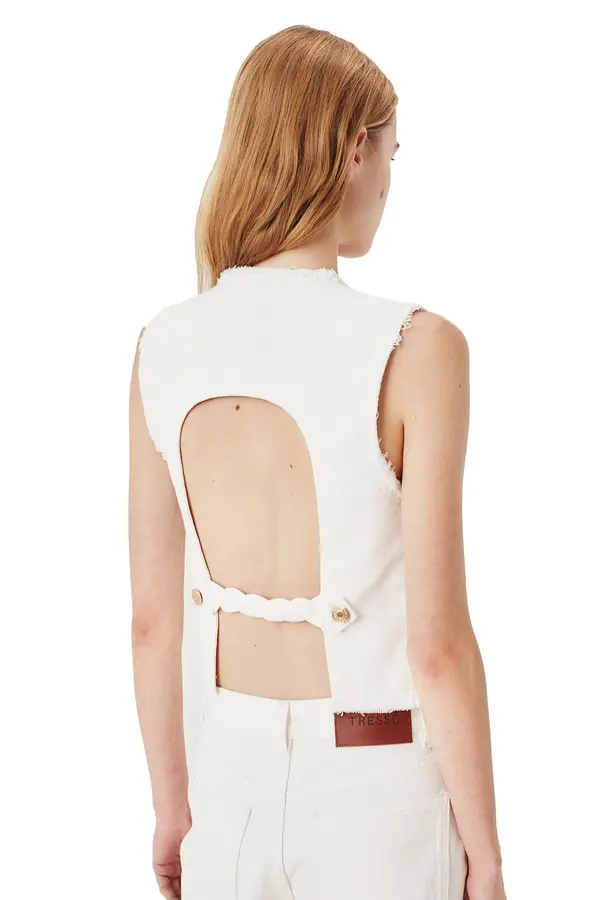 Sleevless Top with Open back 1 Image