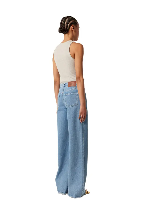 Double Belted Wide Leg Jeans 3 Image