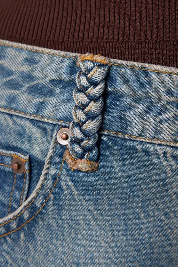 Wide Leg Jeans with Stars Legs Cutouts 4 Image