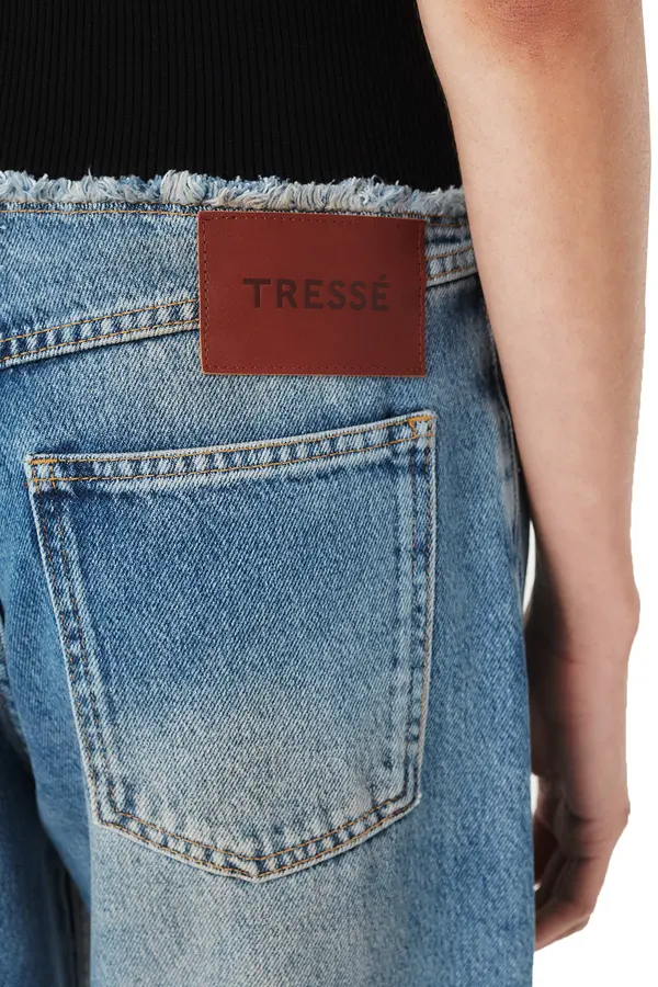 Low Rise Raw-edge Belted Jeans 3 Image