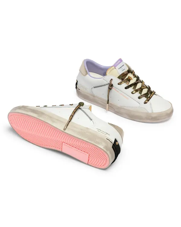 Distressed Sugar Plum Leather Sneakers 2 Image