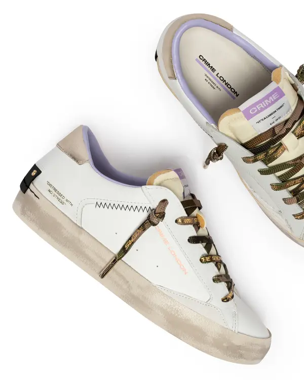Distressed Sugar Plum Leather Sneakers 3 Image