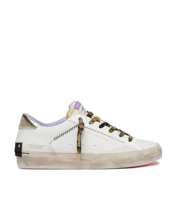 Distressed Sugar Plum Leather Sneakers 4 Image