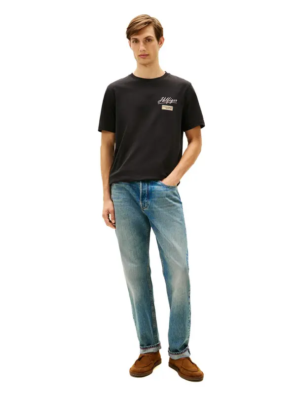 Textured Logo Crew Neck T-Shirt 2 Image