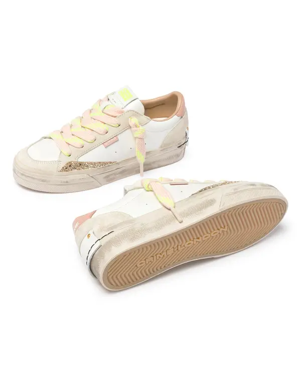 Soho Sour Peach Leather Sneakers 2 Image