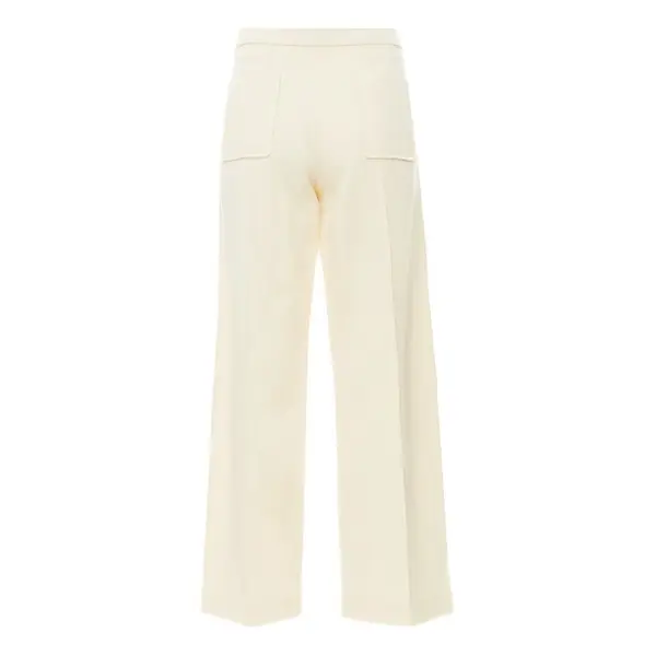 Wide-Leg Patch Pocket Cotton Trousers 1 Image