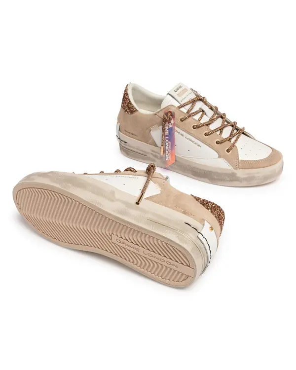 SK8 Deluxe Wedge Champagne Dust Suede & Leather Sneakers  3 Image