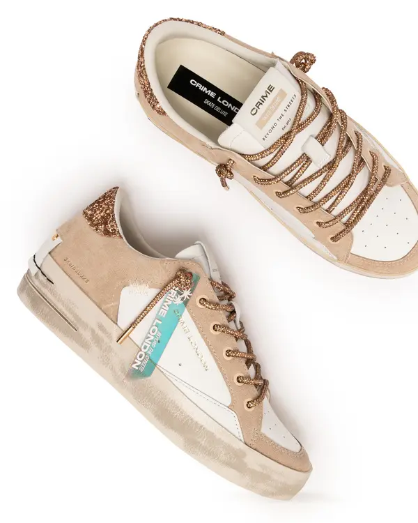 SK8 Deluxe Wedge Champagne Dust Suede & Leather Sneakers  4 Image