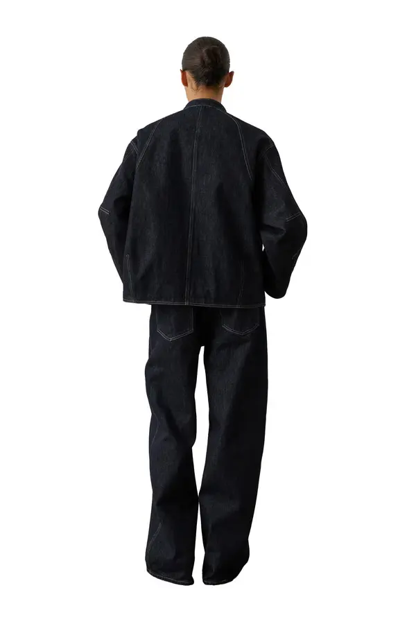 "Hunter" Wide-Leg Raw Denim Jeans 2 Image