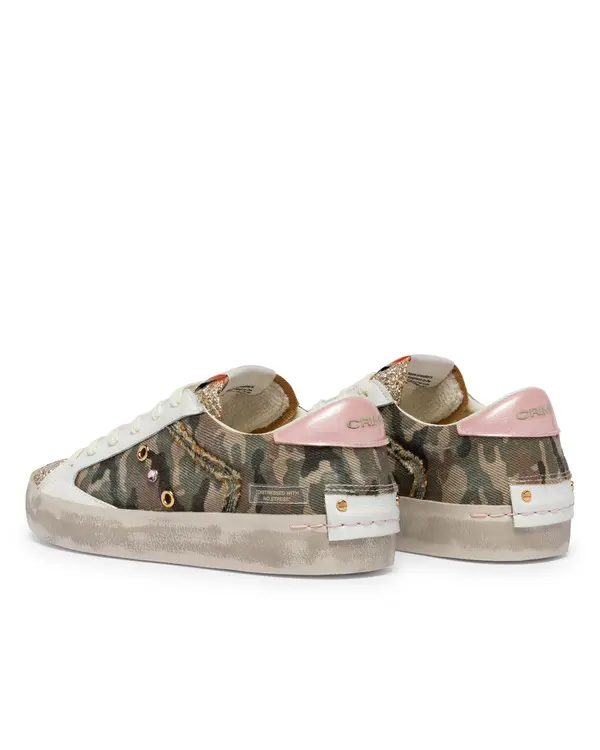 Distressed Flash Camo Sneakers with Glitter 1 Image
