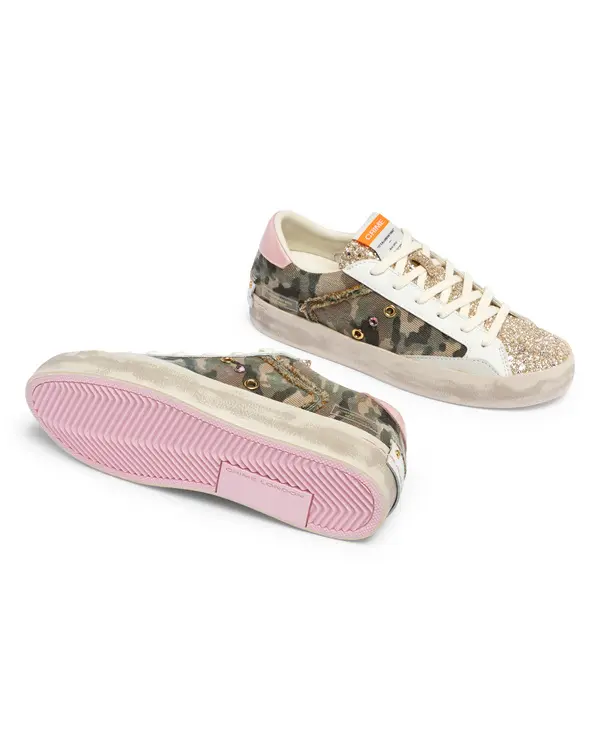 Distressed Flash Camo Sneakers with Glitter 2 Image