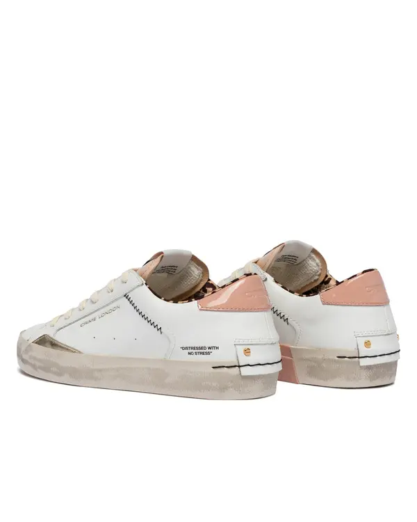 Distressed Sun Tan Leather Sneakers 4 Image