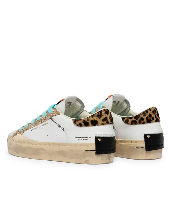 Distressed Platform Tropical  Gold Sneakers 2 Image