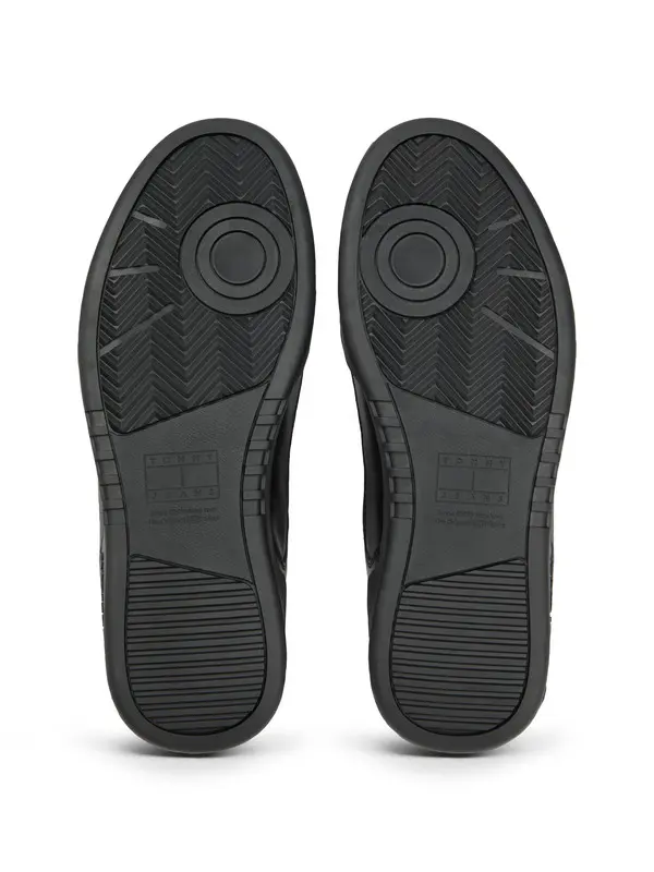 Leather Mixed Texture Cupsole Sneakers 4 Image