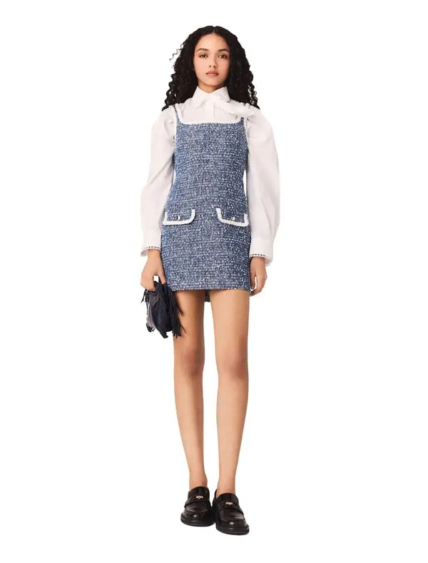 Sleeveless Short Tweed Dress 2 Image