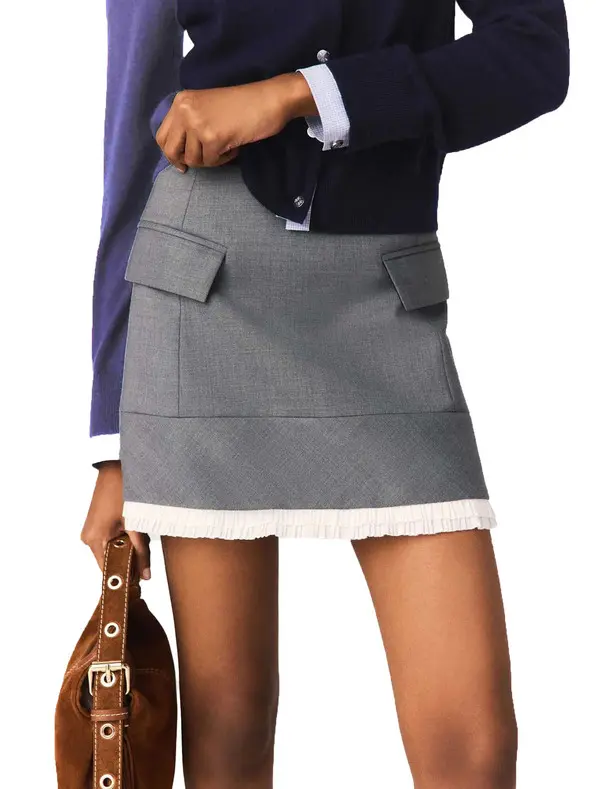 A-Line Poplin Skirt With Band 1 Image