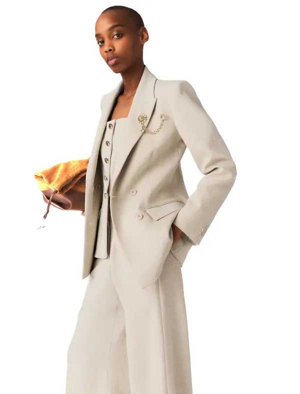 Suit Jacket With Brooch 3 Image