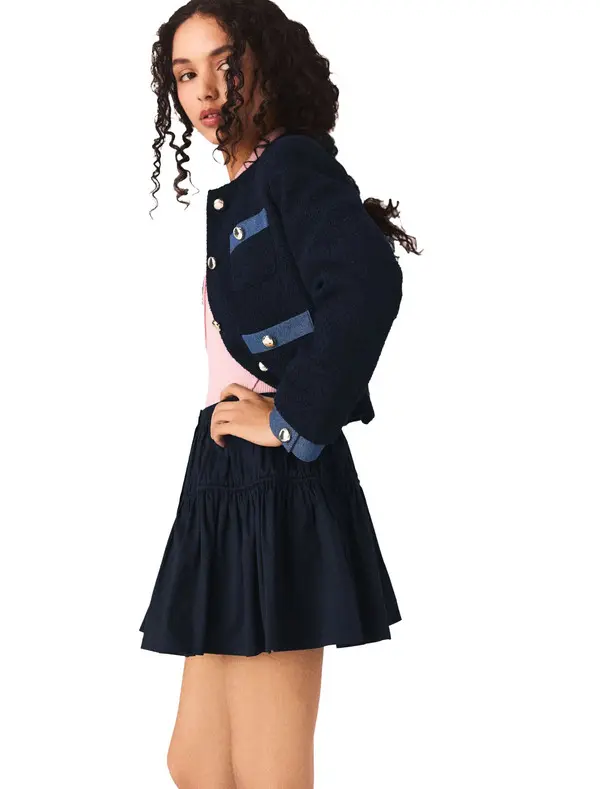 Tweed Jacket With Denim Trim 2 Image