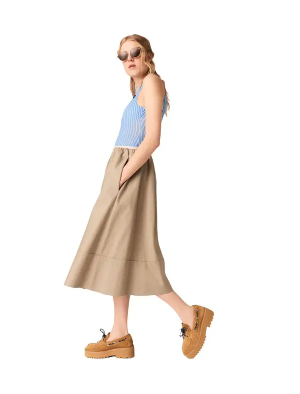 Mid-Length Cotton Skirt 3 Image